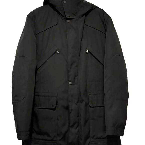 Hugo Boss – Hooded Zip Up Water-Repellent Down Jacket – Black Size M